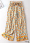 Boho Pants - Palazzo Pants in Floral in Indian Paisley Blue For Women